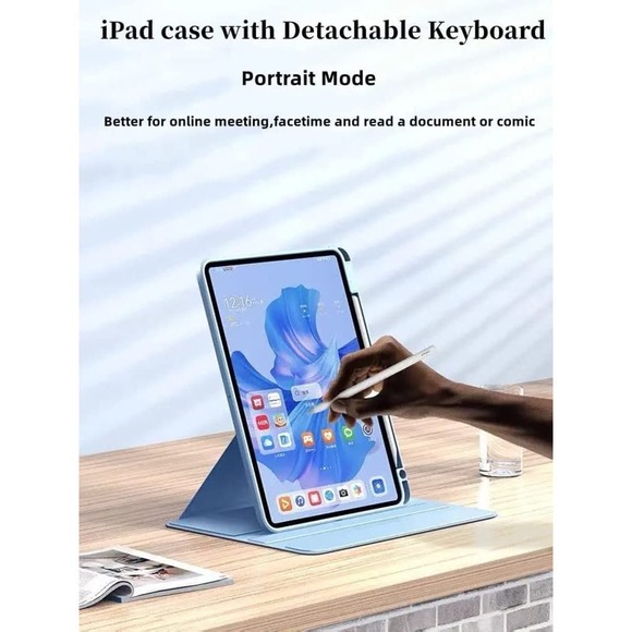Rotating Keyboard Case for iPad 9th /8th /7th Gen 10.2 Inch - Picture 3 of 9